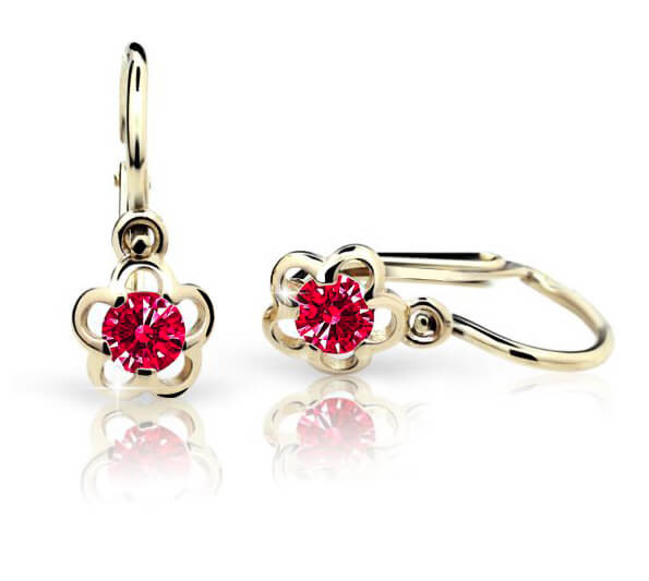 Cutie Jewellery Zlaté dětské náušnice C1945-10-X-1 červená