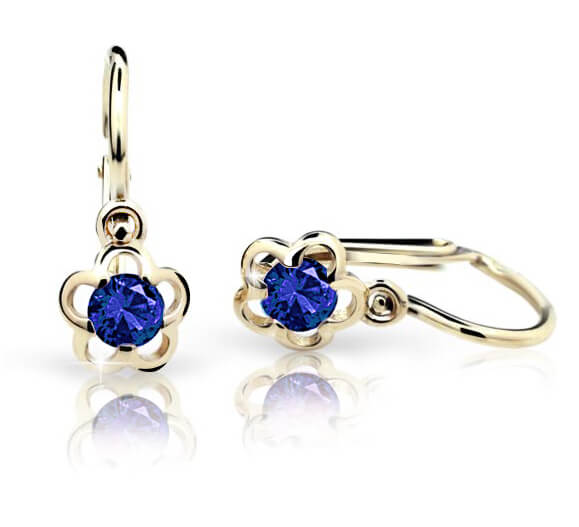 Cutie Jewellery Zlaté dětské náušnice C1945-10-X-1 modrá
