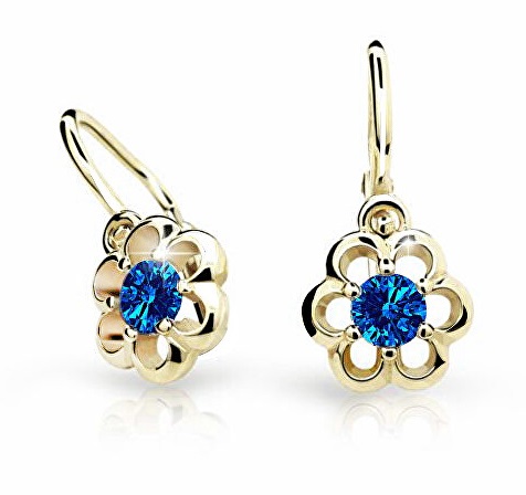 Cutie Jewellery Zlaté dětské náušnice C1947-10-X-1 modrá