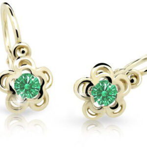 Cutie Jewellery Zlaté dětské náušnice C2204-10-X-1 zelená