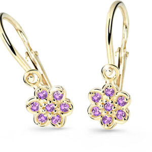 Cutie Jewellery Zlaté dětské náušnice C2746-10-X-1 fialová