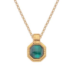 Hot Diamonds Pozlacený náhrdelník s diamantem a malachitem Jac Jossa Hope DP845 (řetízek