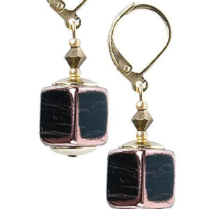 Lampglas Elegantní náušnice Black Love z perel Lampglas ECU31