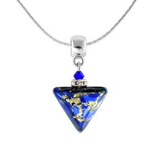 Lampglas Magický náhrdelník Evening Date Triangle s 24karátovým zlatem v perle Lampglas NTA5