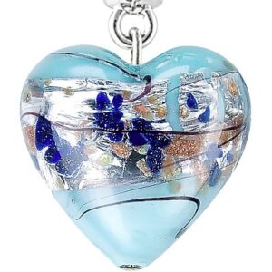 Lampglas Půvabný přívěsek Ice Heart s ryzím stříbrem v perle Lampglas S29