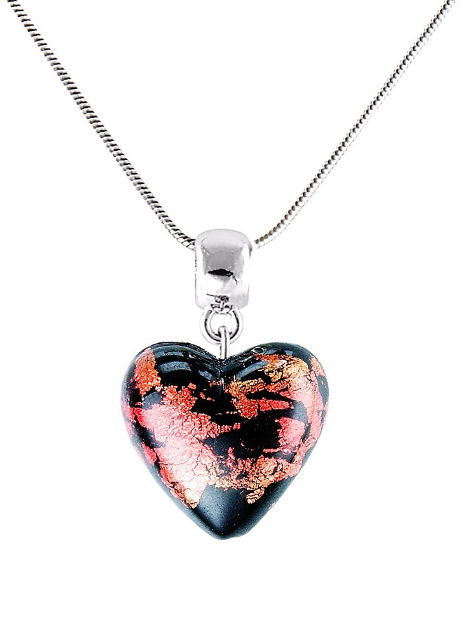 Lampglas Romantický náhrdelník Passionate Heart s 24karátovým zlatem v perle Lampglas NLH30