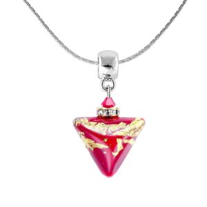 Lampglas Vášnivý náhrdelník Passionate Story Triangle s 24karátovým zlatem v perle Lampglas NTA6