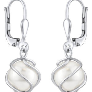 Silvego Elegantní visací náušnice se Swarovski® Perlou SILVEGOBP31644