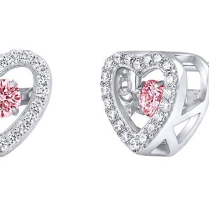 Silvego Stříbrné náušnice Azalea s růžovým tančícím Brilliance Zirconia MW02035EP