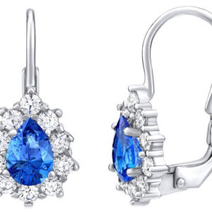 Silvego Stříbrné náušnice s modrými Swarovski® zirkony SILVEGO31866M