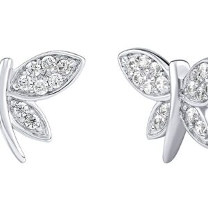 Silvego Stříbrné náušnice vážky Brietta s Brilliance Zirconia JJJ0114EW