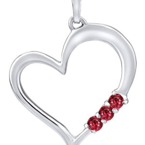 Silvego Stříbrný přívěsek Srdce s červenými krystaly Swarovski SILVEGO11580R