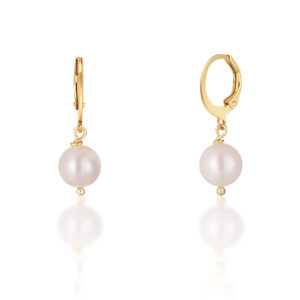 JwL Luxury Pearls Krásné pozlacené náušnice s pravými bílými perlami JL0678