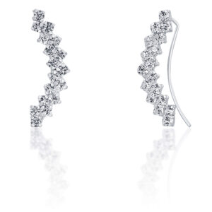 JwL Luxury Pearls Podélné třpytivé náušnice s krystaly JL0689