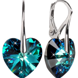 Levien Romantické náušnice Srdce Bermuda Blue