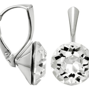 Levien Třpytivé stříbrné náušnice Dentelle Crystal