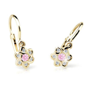 Cutie Jewellery Zlaté dětské náušnice C2149-10-X-1 růžová