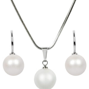 Levien Sada náhrdelníku a náušnic Pearl Pearlescent White SET-041