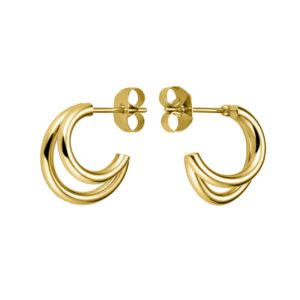 Rosefield Pozlacené kruhové náušnice Double Hoop Essentials DHEG-J227